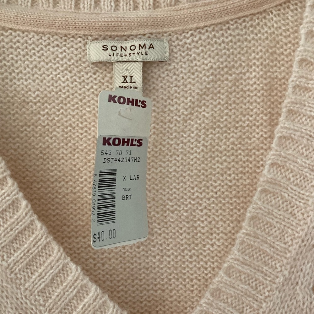 Pink Sonoma Acrylic Sweater, XL - Picture 3 of 4